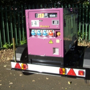 Rear of a Purple Bespoke Generator Trailer